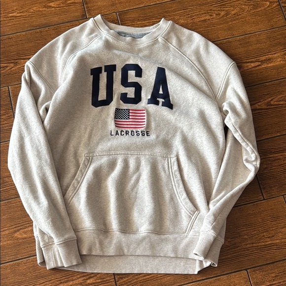 CHAMPION SWEATSHIRT SIZE MEDIUM USA FLAG LACROSSE - Picture 1 of 4